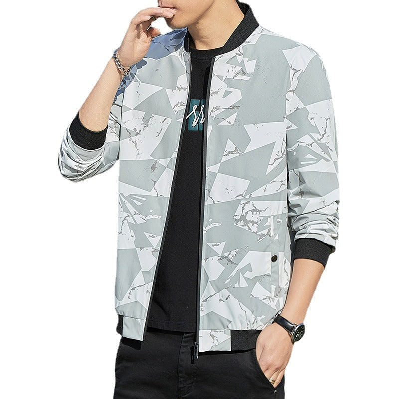 Men's Jacket Stand Collar Casual Baseball Uniform Thin Camouflage Jacket