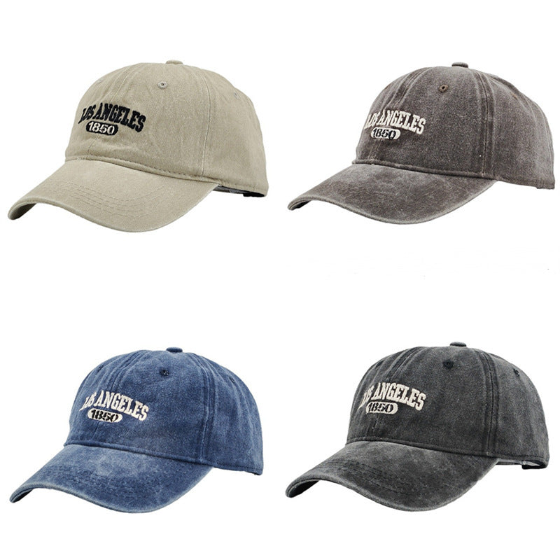 Retro Personalized Washed Distressed Letters Embroidered Peaked Cap