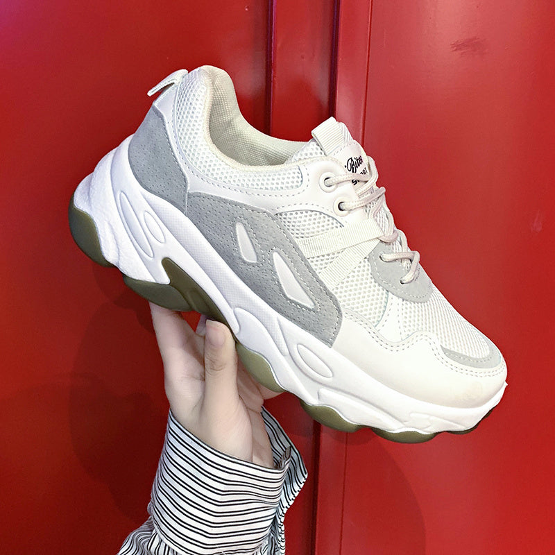 Women's Thick-soled Inner Heightening Panda Casual Mesh Sneakers