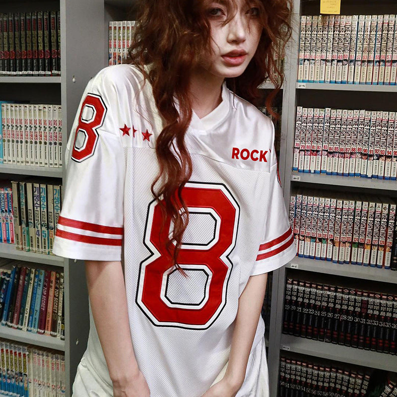 Women's Fashion Numbers Printed Loose Top