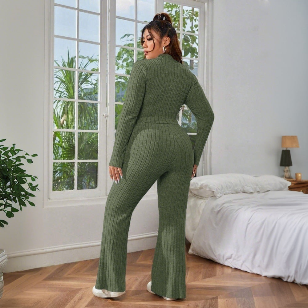 Autumn And Winter Solid Color Comfortable Slim Fit Two-piece Suit