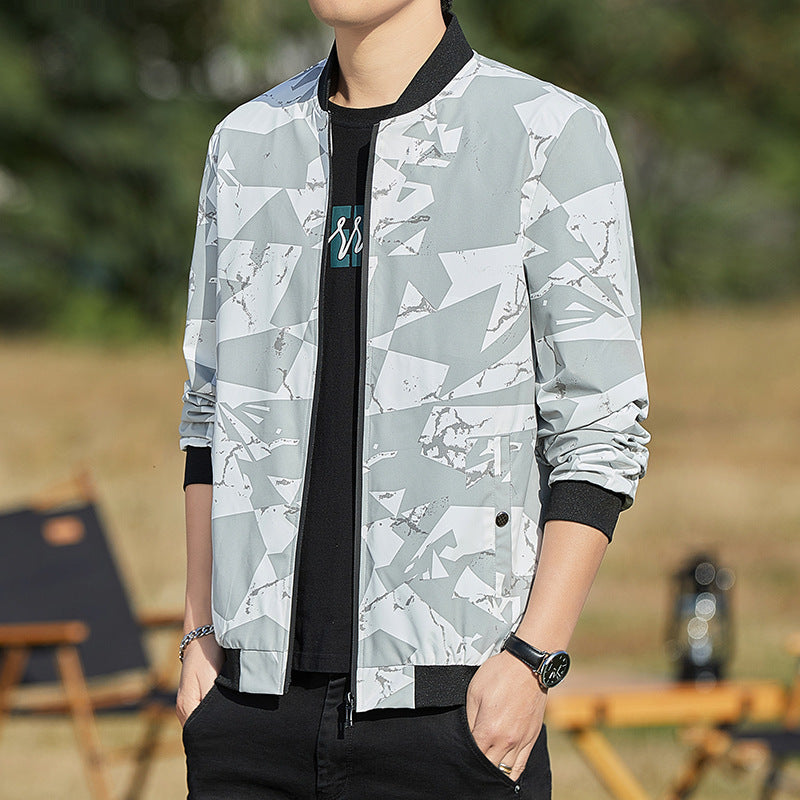 Men's Jacket Stand Collar Casual Baseball Uniform Thin Camouflage Jacket