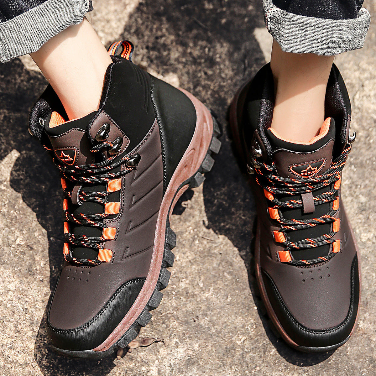 High-top Hiking Shoes For Autumn And Winter Shock Absorption Outdoor