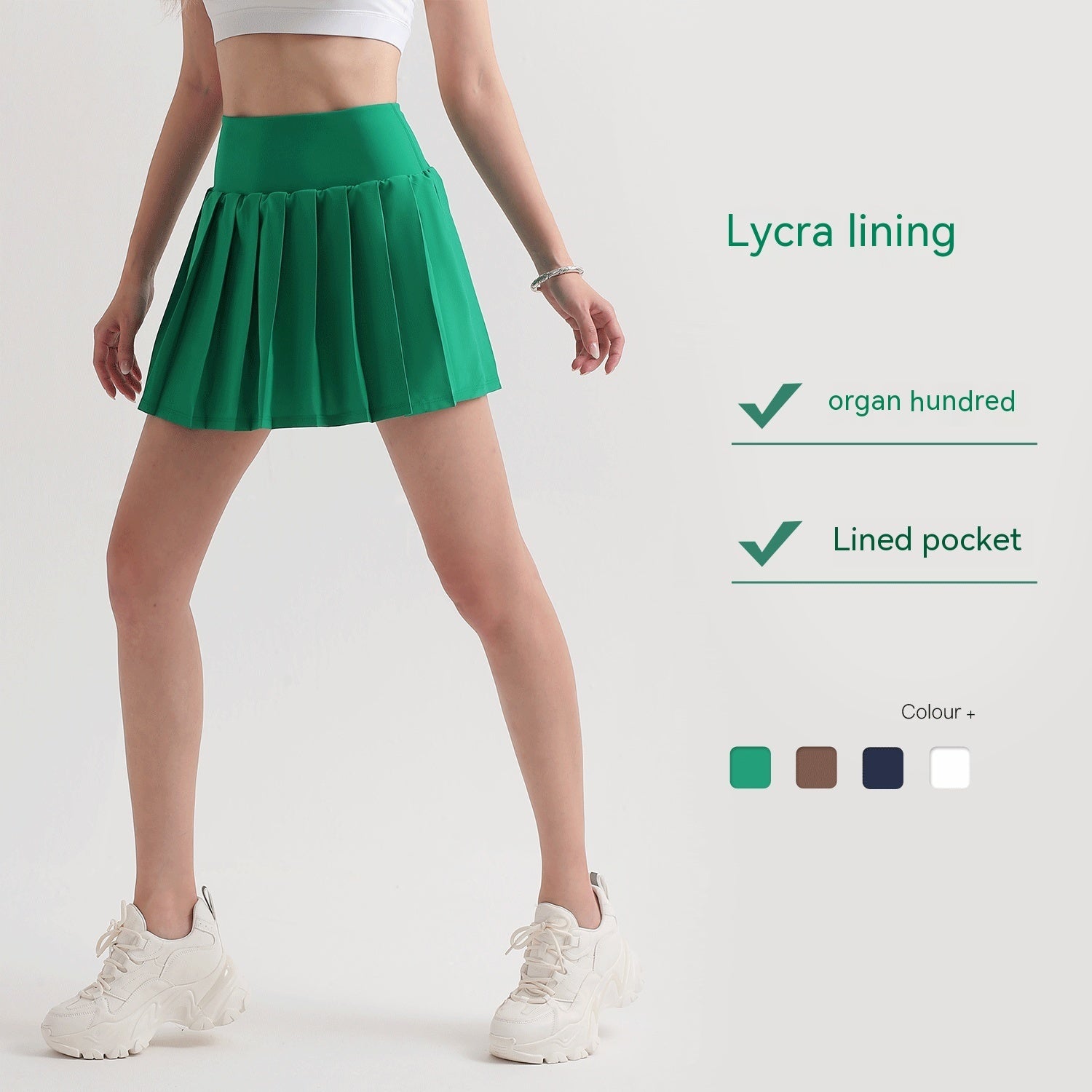 Pleated Anti-exposure One-piece Fitness Running Sports Skirt