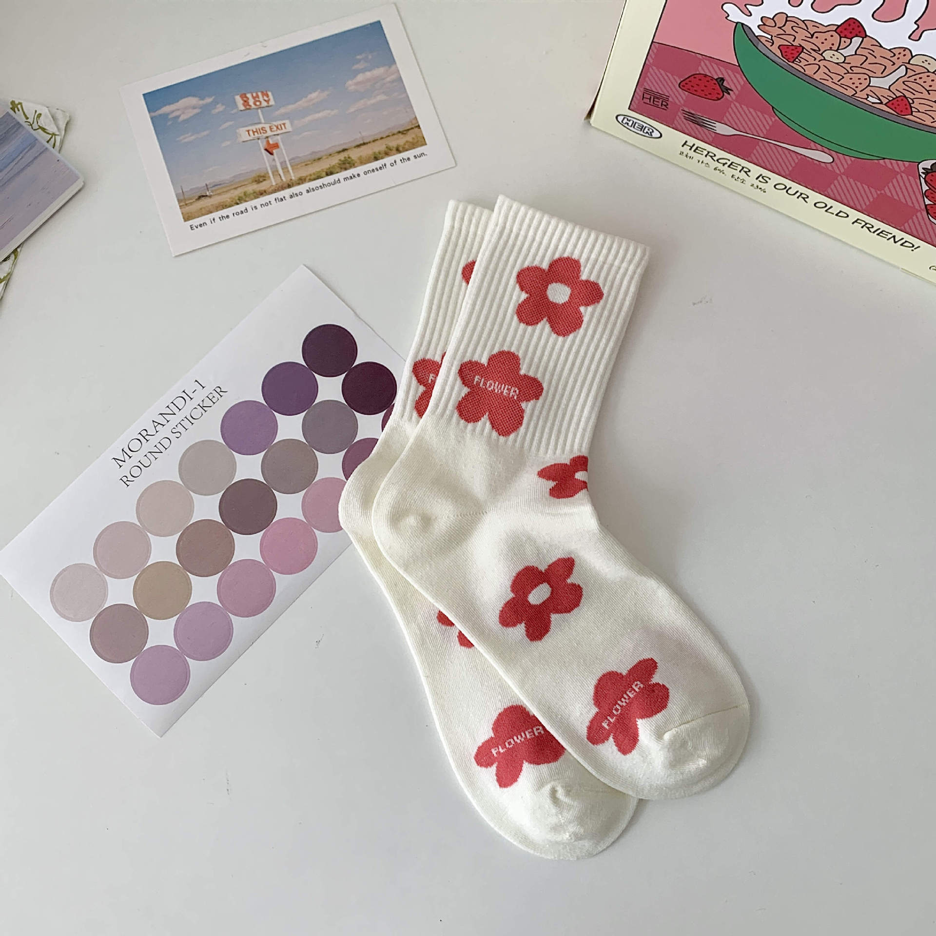 Flower Women Socks Fashion Cute Sweet Harajuku