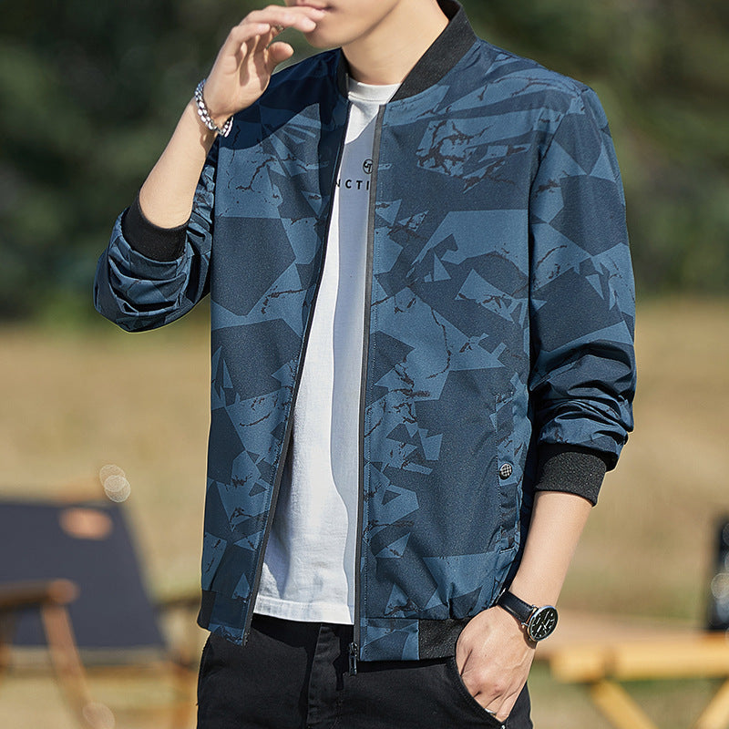 Men's Jacket Stand Collar Casual Baseball Uniform Thin Camouflage Jacket