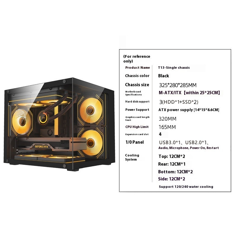 Desktop Matx Motherboard Glass Side Transparent Chassis Diy Shell