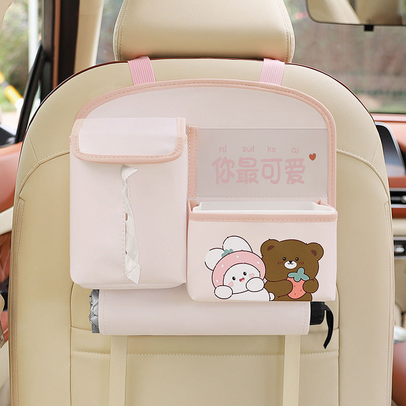 Multifunctional Car Storage Bag Cute Cartoon Rear Seat Back-mounted Storage Bag