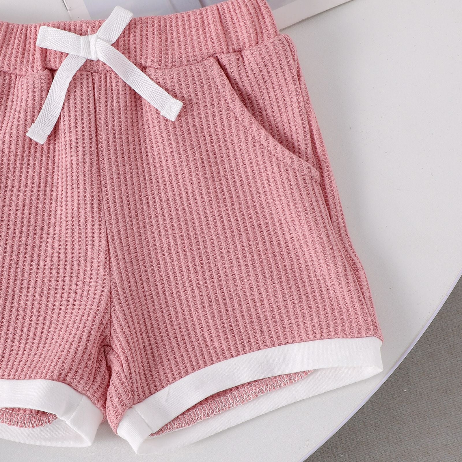 Waffle Towel Embroidery Flower Suit