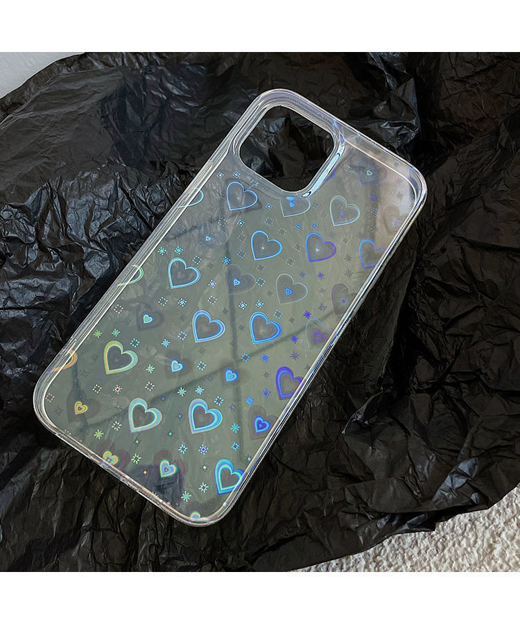 Laser Double Colorful Love Mobile Phone Case