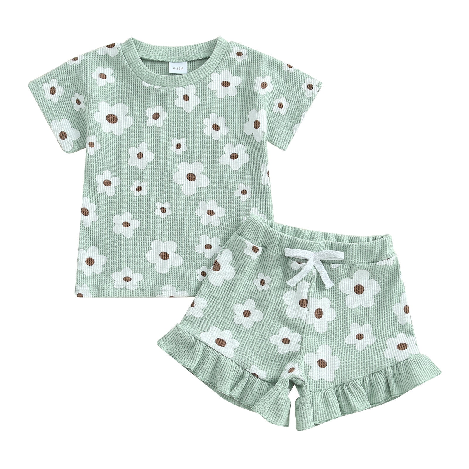 Printed Round Neck Short Sleeve Shorts Suit