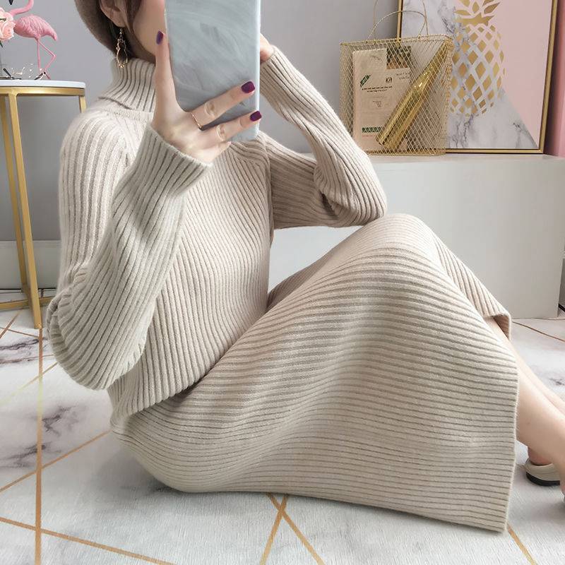 Slim-fit Knit Turtleneck Long Pullover Sweater