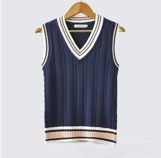 V-neck Sleeveless Vest Sweater Vest