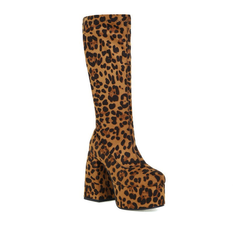 Platform Platform Thick Sole High Boots Elastic Thin Skinny Long