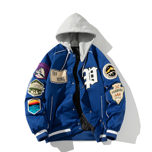 Fashionable Hooded Couple Baseball Uniform
