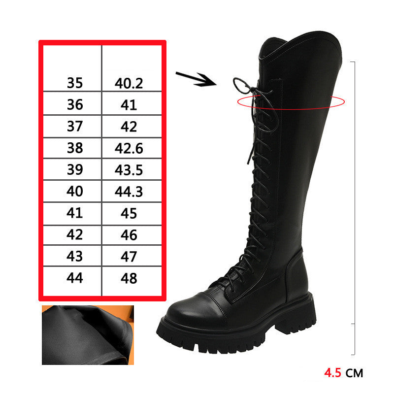 Women's V Mouth Knight Boots With Thick Legs And Big Tube Circumference