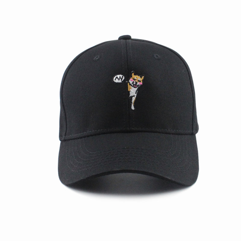 Smiling Chaigou Embroidery Curved Border Cute Student Hat