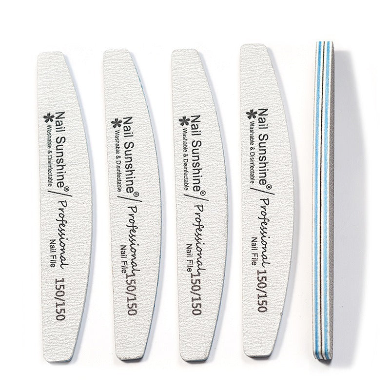 Half-moon Shaped Nail File, Gray Nail File, High-end Washable Nail File, Non-shedding Sanding Nail File.