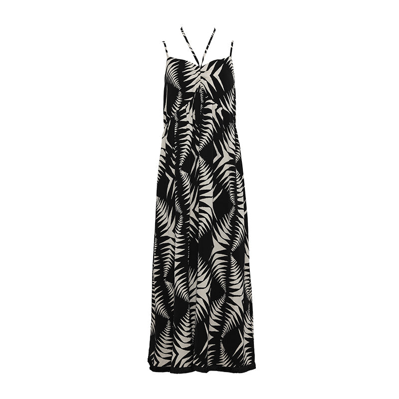 Ladies Loose Chiffon Printed Sling Dress