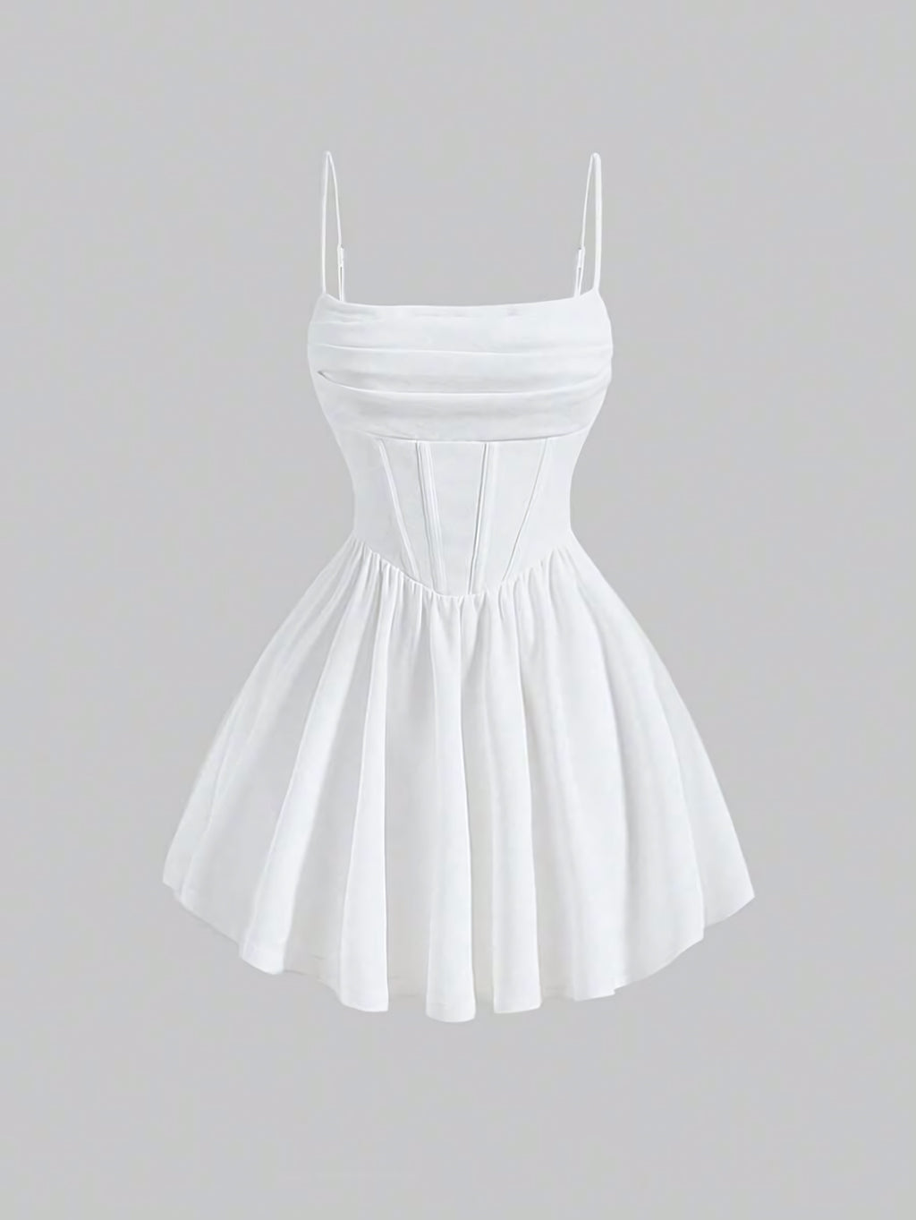 Sexy Dress Solid Color Pleated Back Zipper Sling Dress