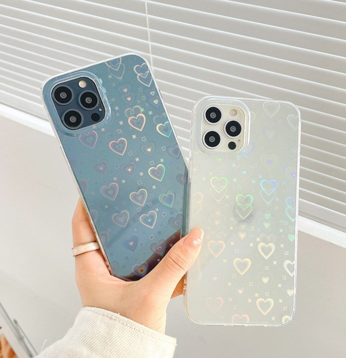 Laser Double Colorful Love Mobile Phone Case