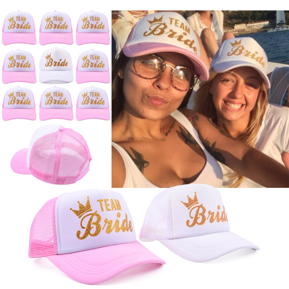 Wedding Letter BRIDE TEAM Net Hat