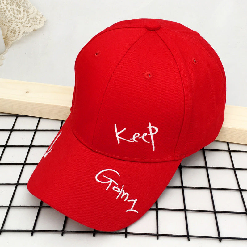 Letter Embroidered Duck Tongue Hat
