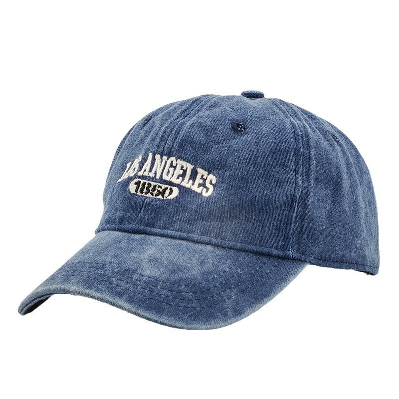 Retro Personalized Washed Distressed Letters Embroidered Peaked Cap