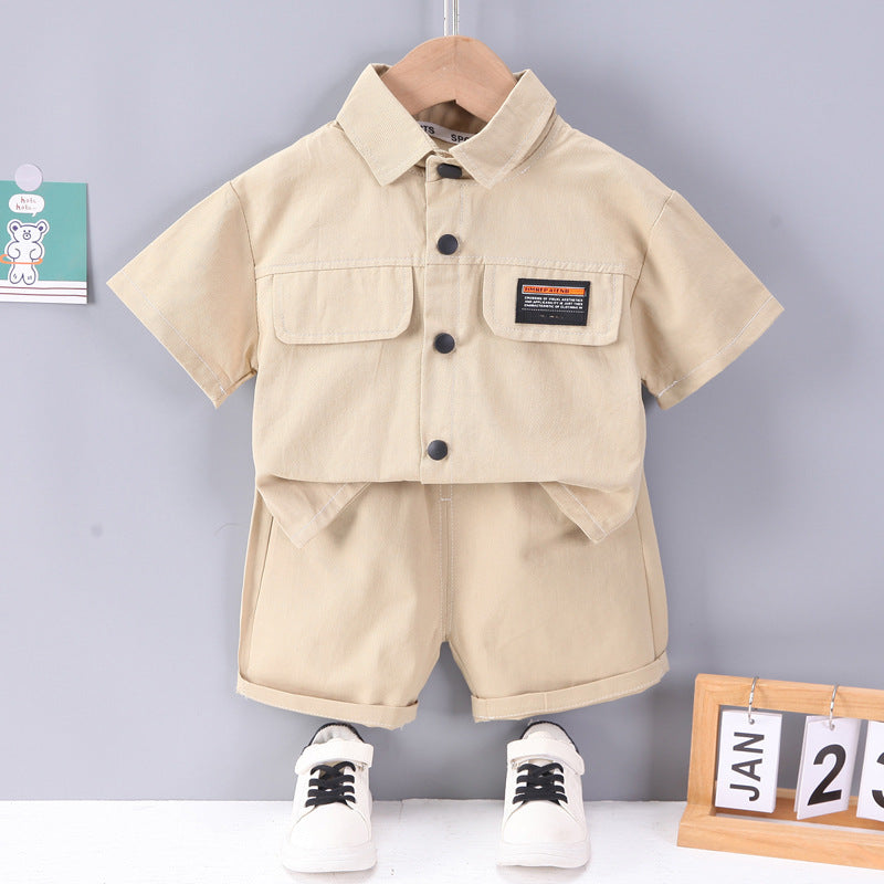 Boys' Short-sleeved Shorts Overall Suit