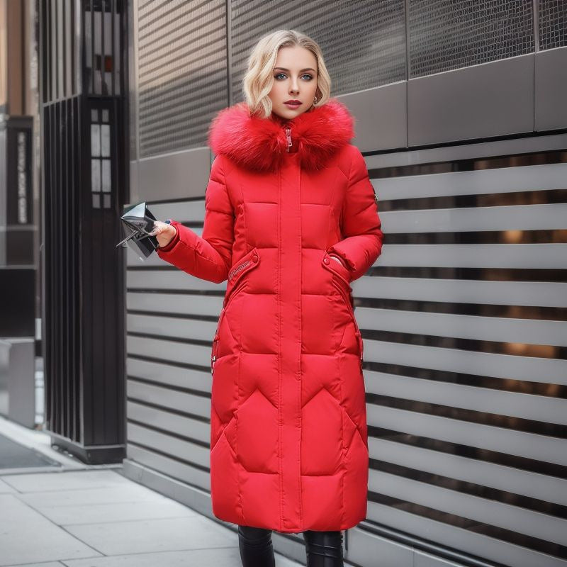 Fashion Slim Fit Below The Knee Cotton-padded Jacket