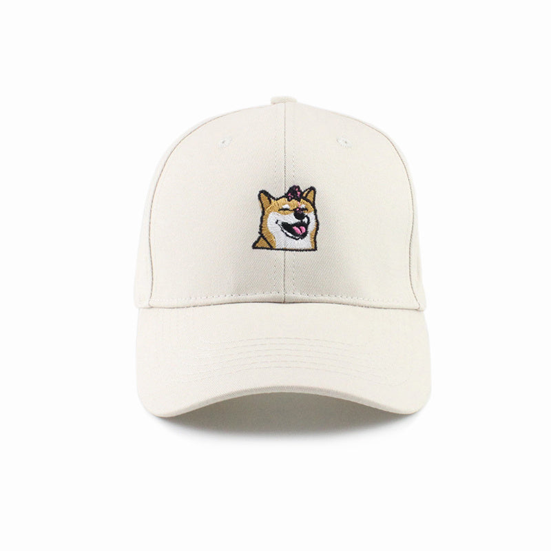 Smiling Chaigou Embroidery Curved Border Cute Student Hat