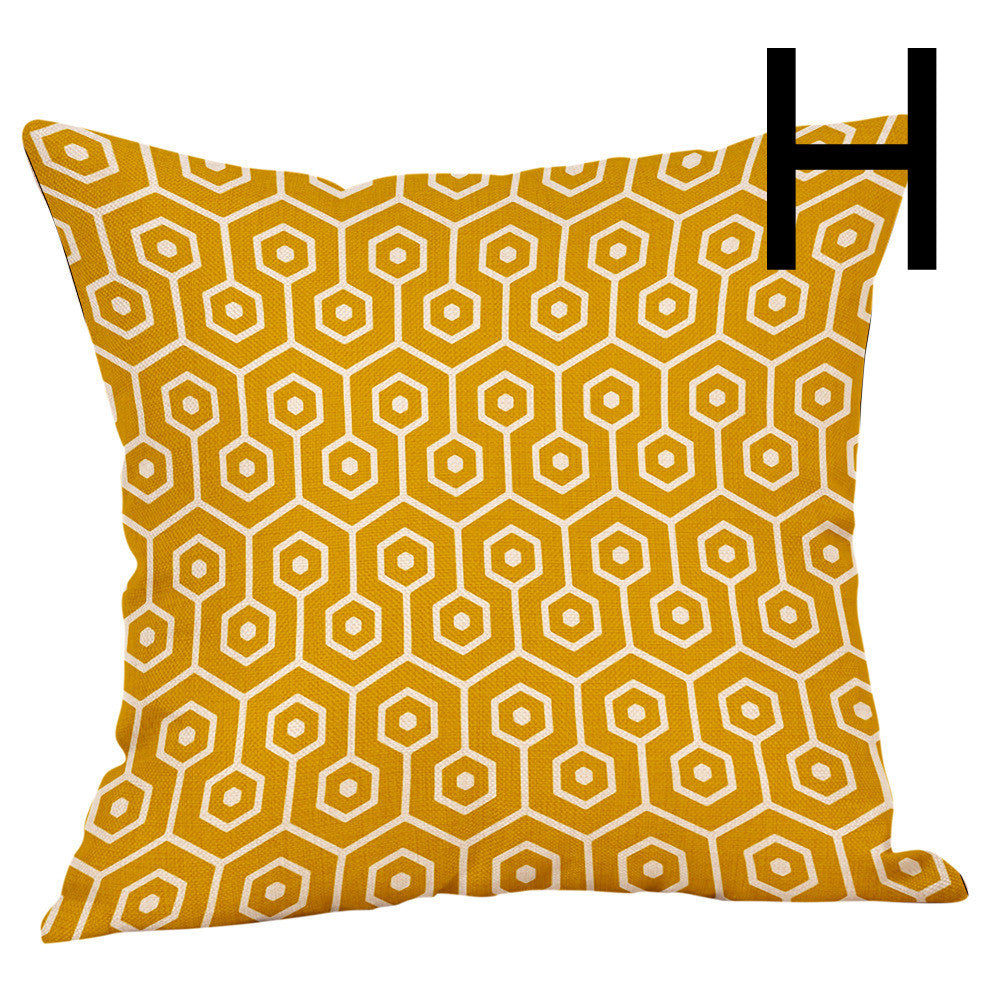 Digital Printing Geometric Series Themed Pillow Against The Waist Of The Car Sofa