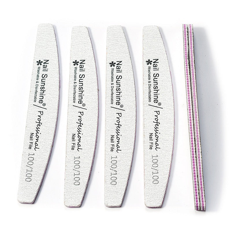 Half-moon Shaped Nail File, Gray Nail File, High-end Washable Nail File, Non-shedding Sanding Nail File.
