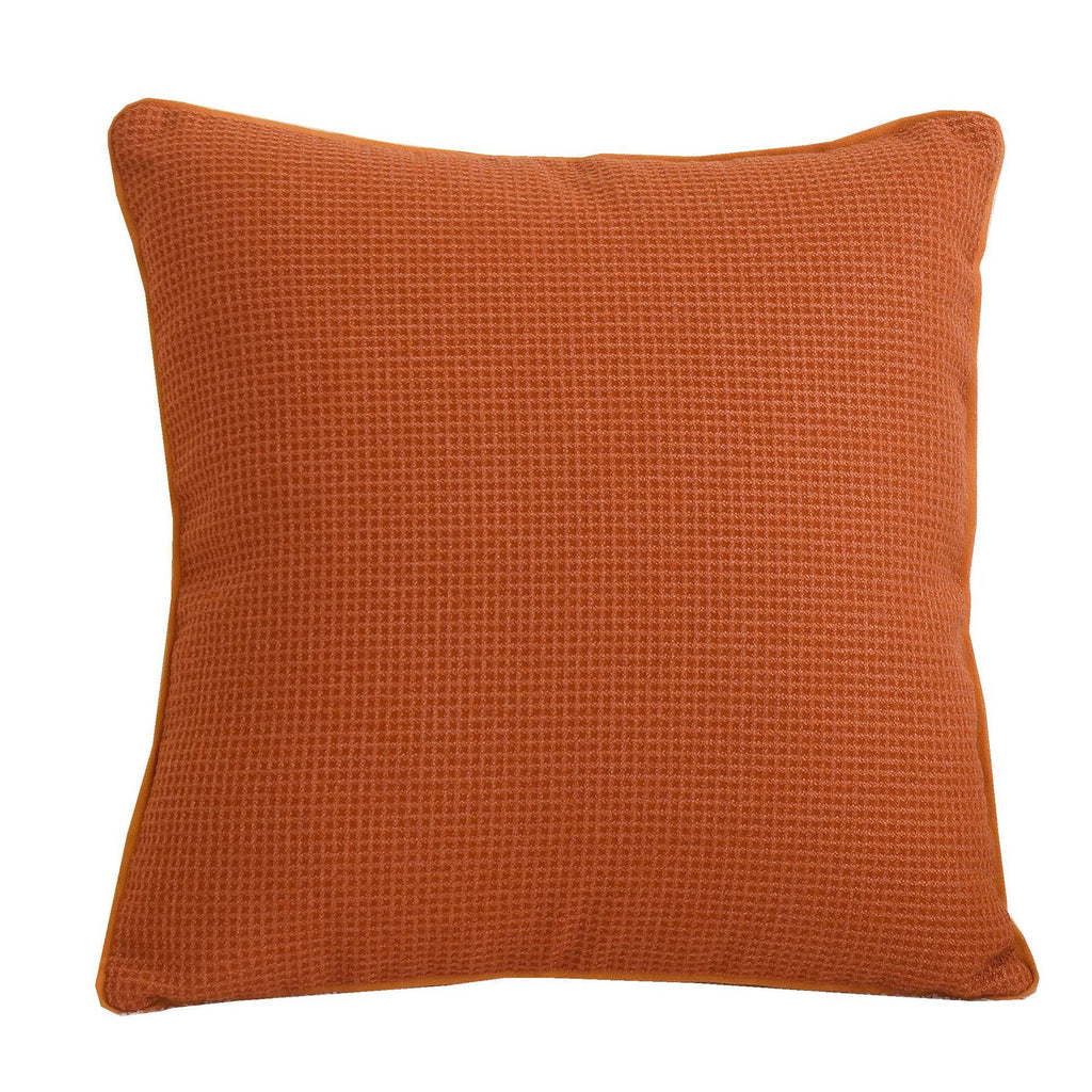 Simple Cotton And Linen Cushion Orange Plaid Pillow Cover