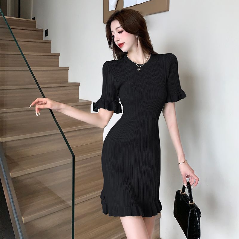 Sweet Gentle French Style Temperament Knitted Dress