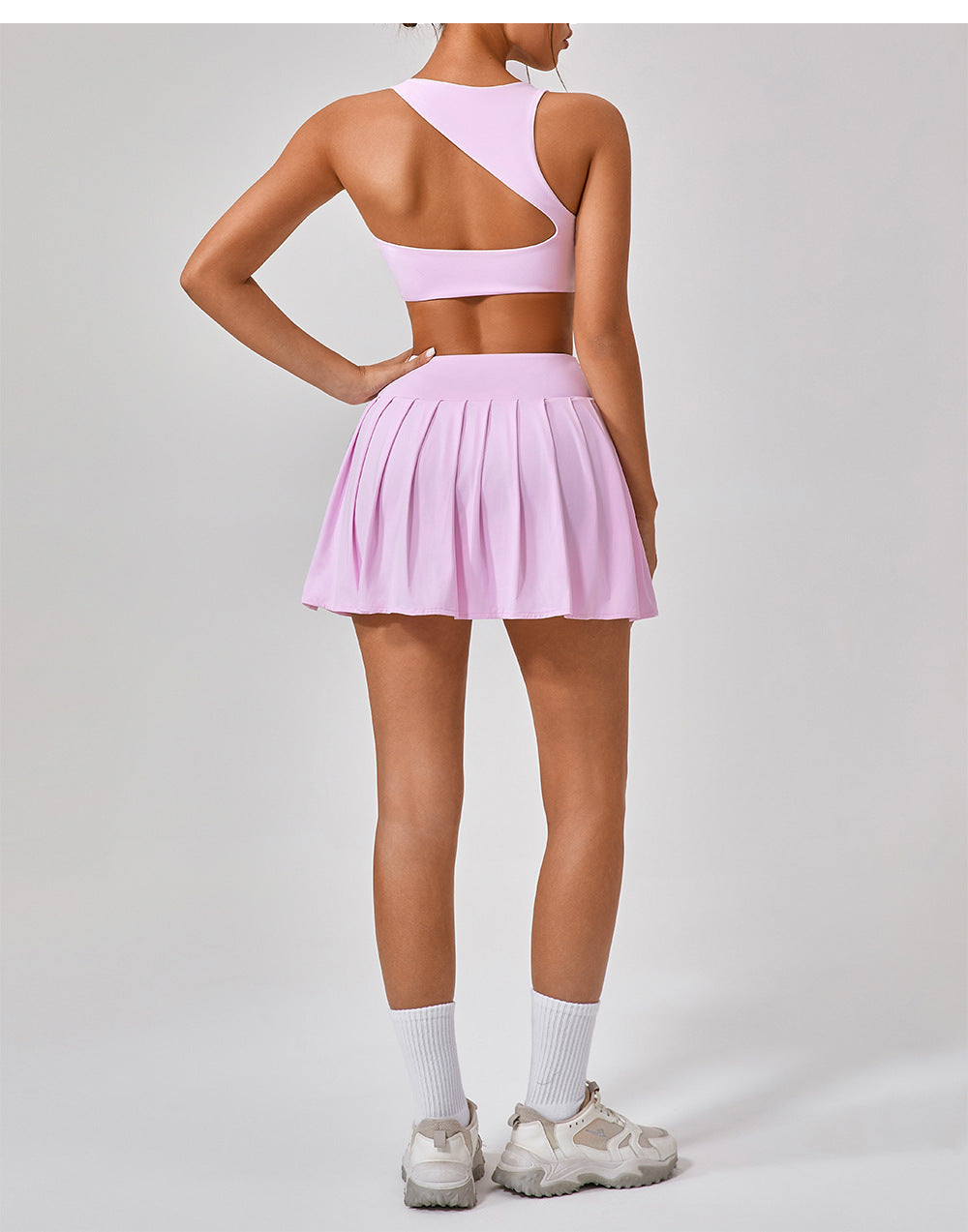 Nude Feel Exercise Skort Slim Elastic Belt Quick-drying Yoga Skirt
