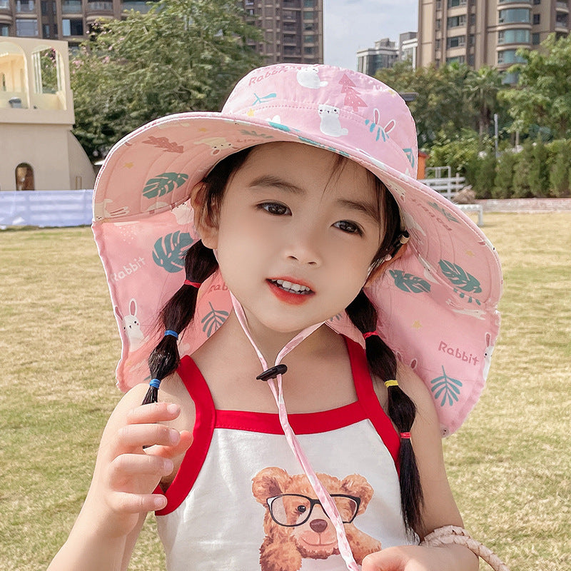 Baby Sunshade Thin Breathable Neck Protection Sun Hat Shawl