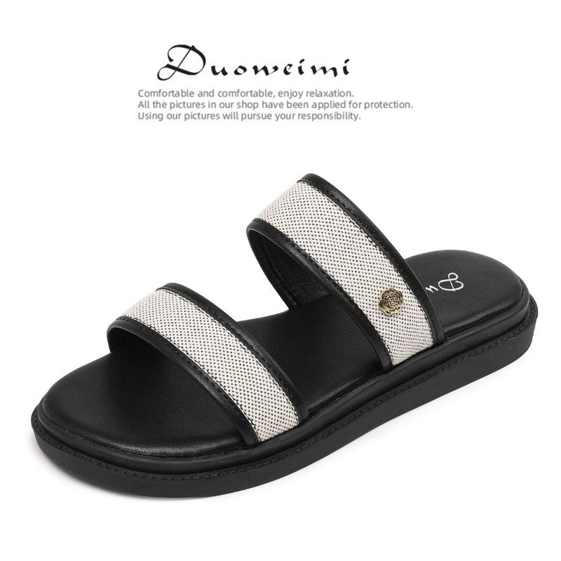 Women's Vintage Soft Bottom Flip-flops Beach Slippers