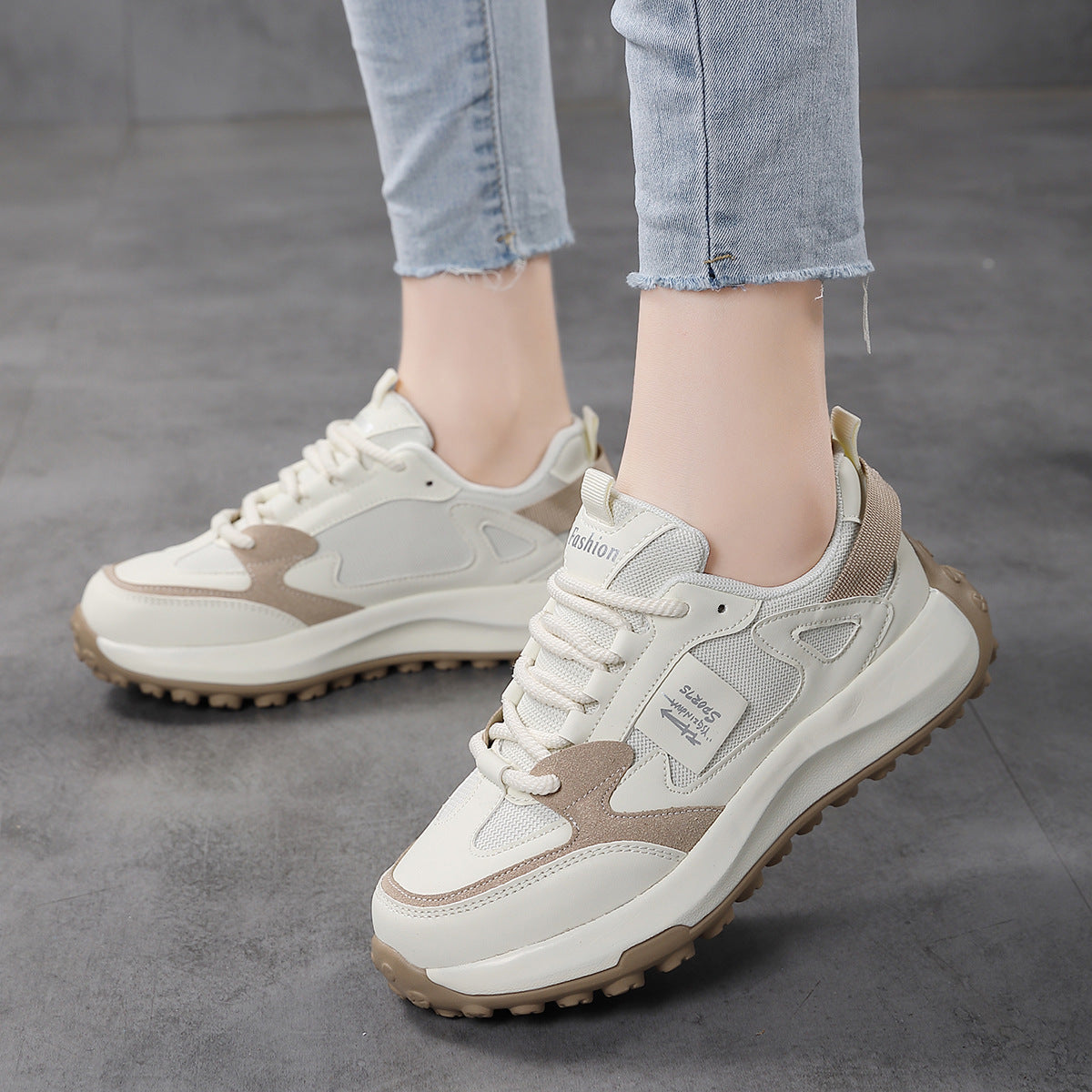 Lightweight Platform Sneaker Casual Feet Smaller Dad Shoes