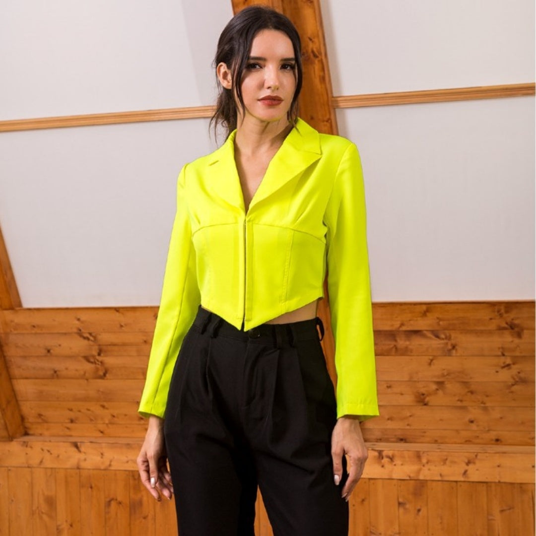 Autumn New Deep V Suit Collar Coat