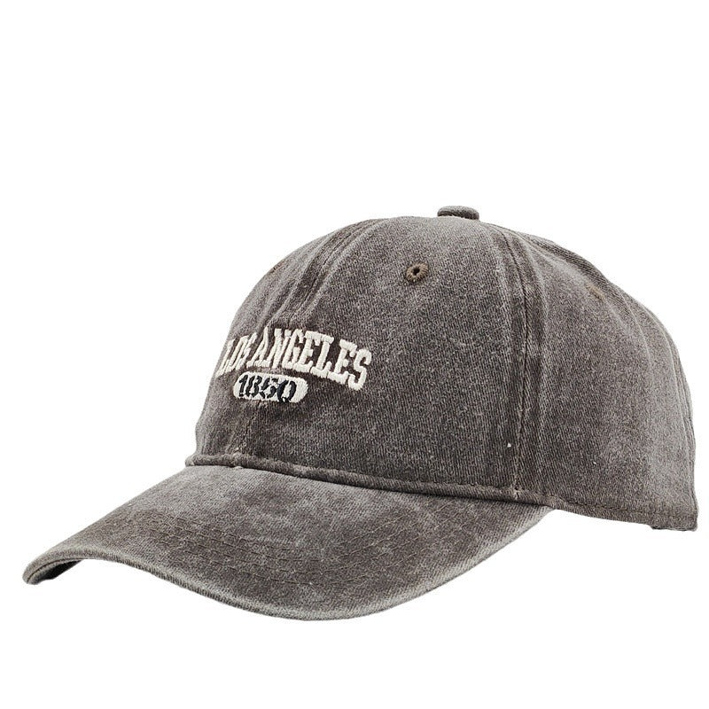 Retro Personalized Washed Distressed Letters Embroidered Peaked Cap