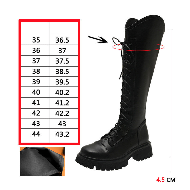 Women's V Mouth Knight Boots With Thick Legs And Big Tube Circumference