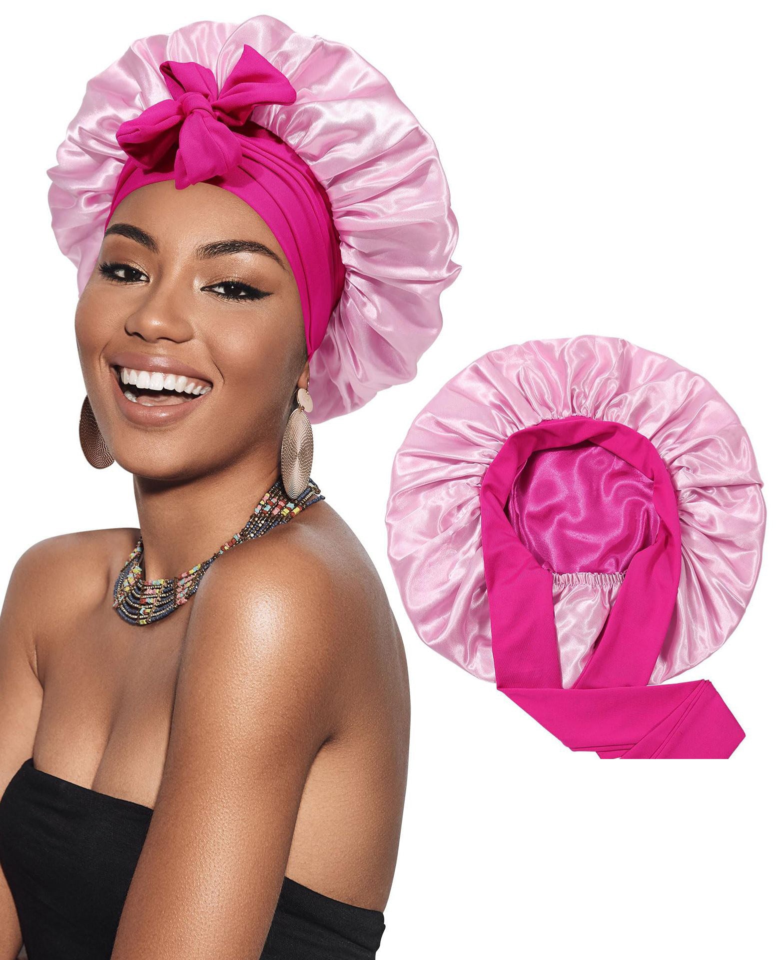 Double-layer Satin Ribbon Bowknot Artificial Silk Beauty Toupee