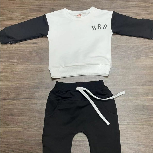 Boys' Casual BUBS Letter Print Top Trousers