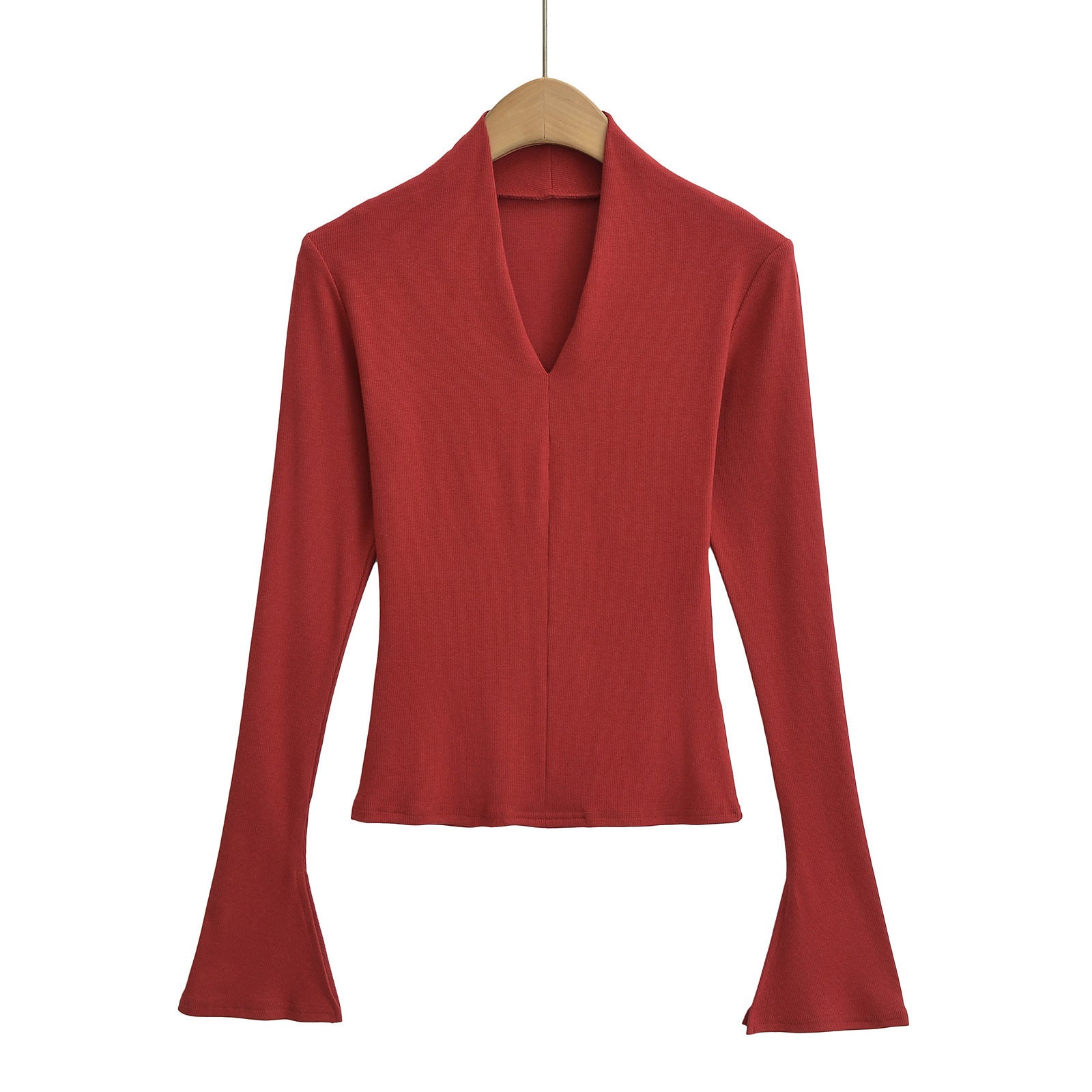 Women's Bottoming Shirt Sexy Slim Flared Long Sleeve
