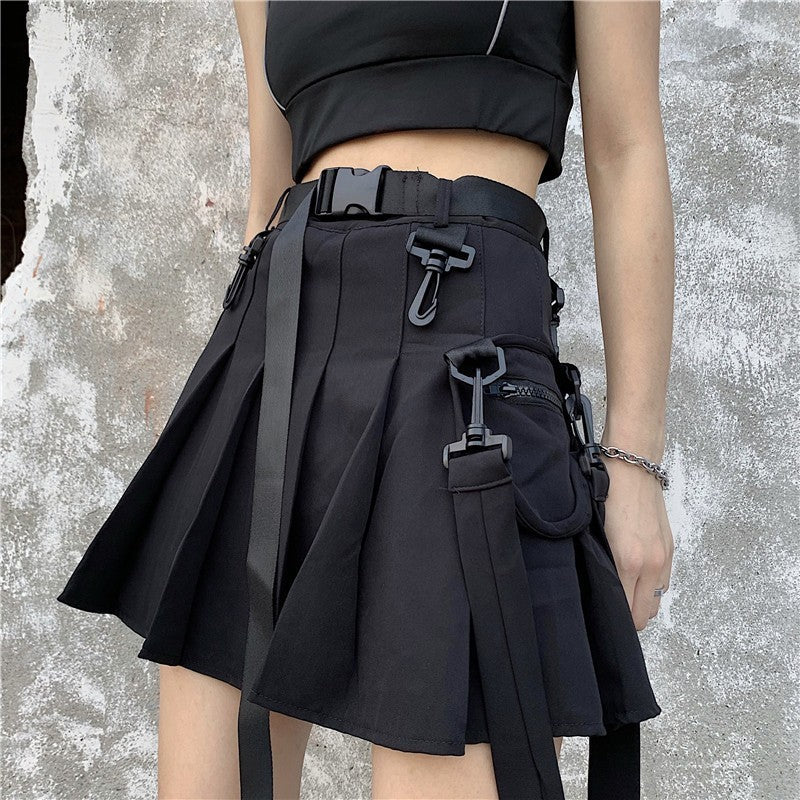 Women's Summer Design Sense Splicing Black Skirt