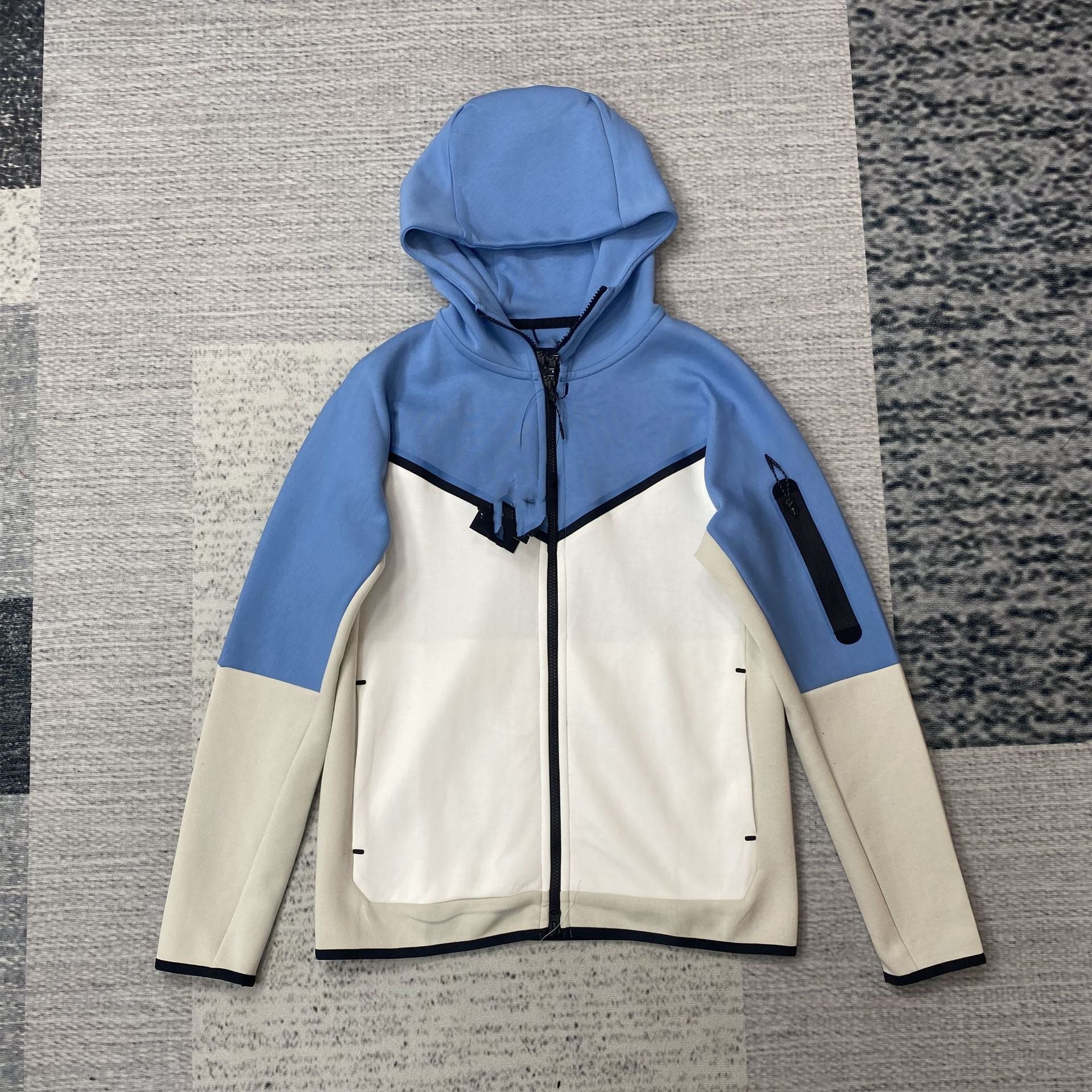 Men's Cotton Knitting Hooded Zipper Sweater Sports Casual Jacket