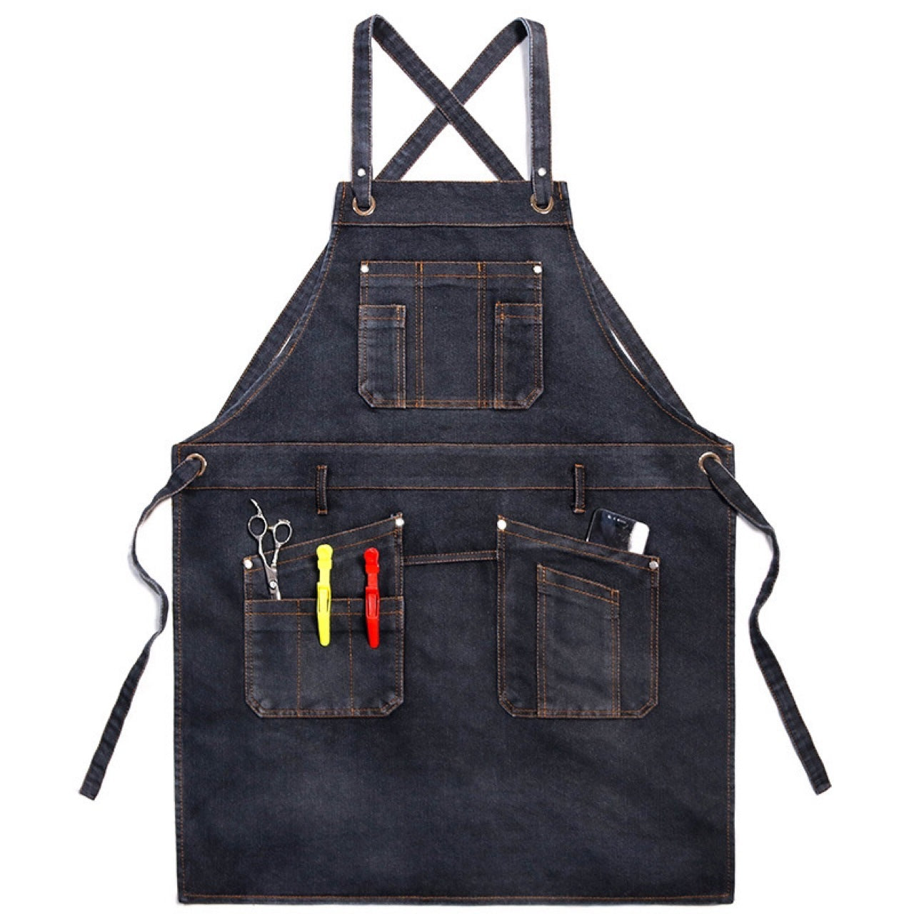Kitchen Floral Art Men's And Women's Work Clothes Overclothes Cotton Jean Apron