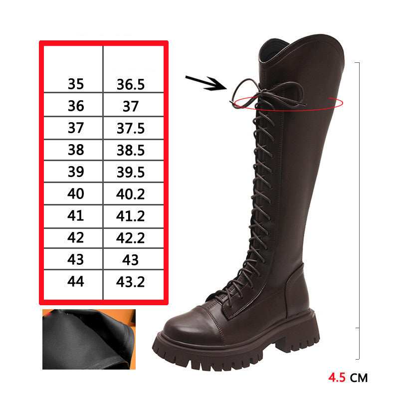 Women's V Mouth Knight Boots With Thick Legs And Big Tube Circumference