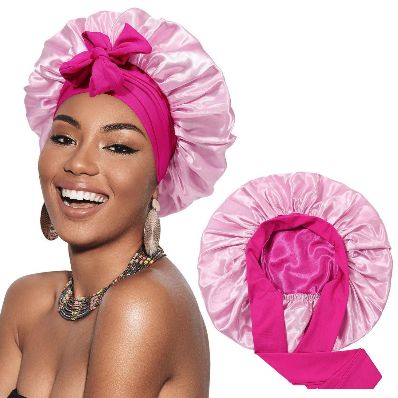 Double-layer Satin Ribbon Bowknot Artificial Silk Beauty Toupee